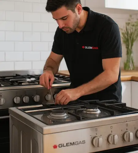 فني مركز صيانة جليم جاز يقوم بتصليح بوتاجاز جليم جاز